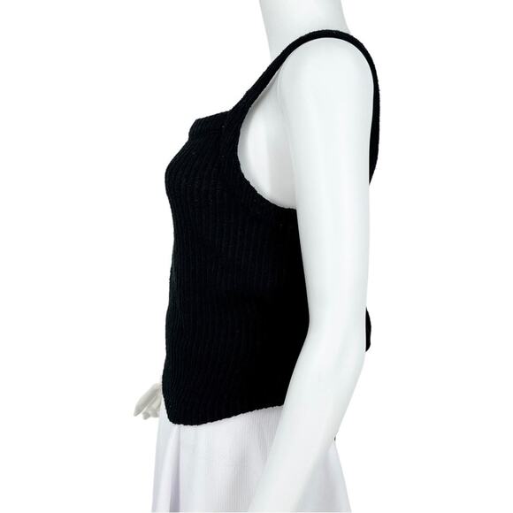 MADEWELL Tank Top Women Size Small Bow Black Accent Wool Sweater Knit - Picture 2 of 7